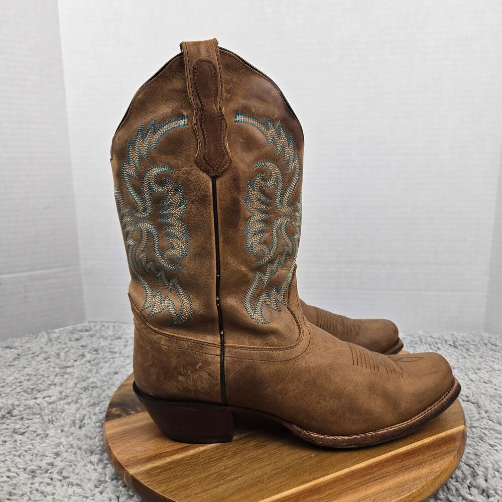 Nocona Boots Womens 10B Bluebonnet Old West Tan Casual Western Fashion Cowgirl - Picture 7 of 16
